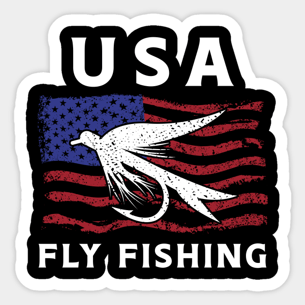 USA Fly Fishing Sticker by maxcode